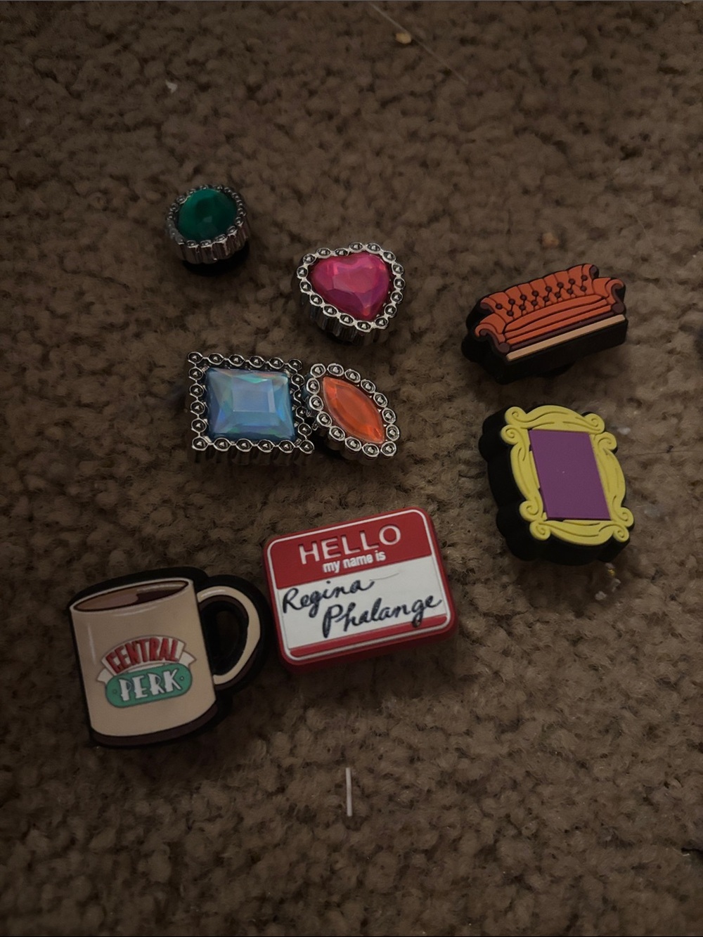 CROCS Jibbitz Charm Set - Multicolor TV Frame, Sofa, Coffee Mug & Gems